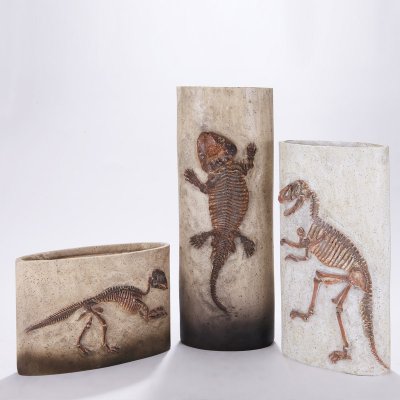 仿古树脂动物化石恐龙化石花瓶花器插花杂物盘装饰工艺品CF1120187（88.89）-F39