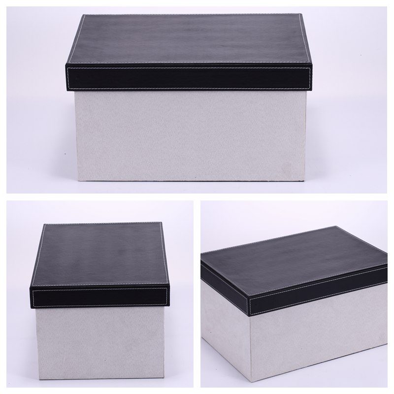 现代简约创意家居收纳盒白盒黑盖经典收纳盒2件套PY-SNH0073