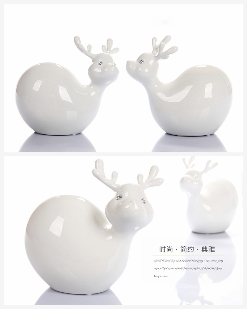 创意家居装饰品摆件客厅时尚现代简约小鹿工艺品（不含木架费） NHTC1014-1-W 2-W2
