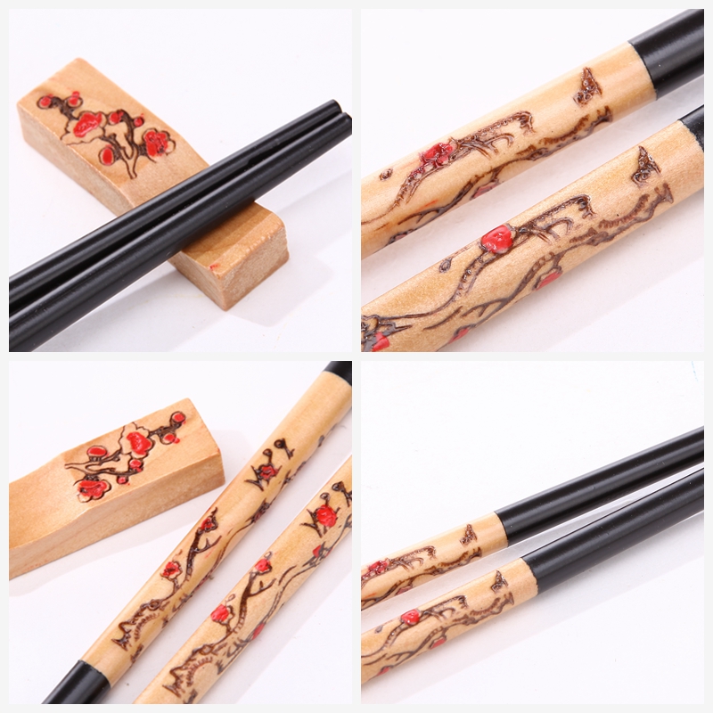 顶级礼品天然健康木雕筷子家用工艺雕刻筷配礼盒D6-0044
