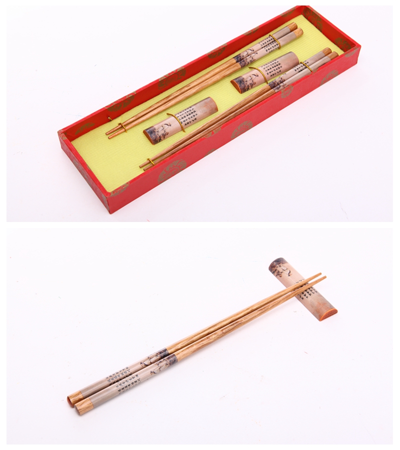 高档原木筷子2对套装 天然健康 高档礼品Y2-0132