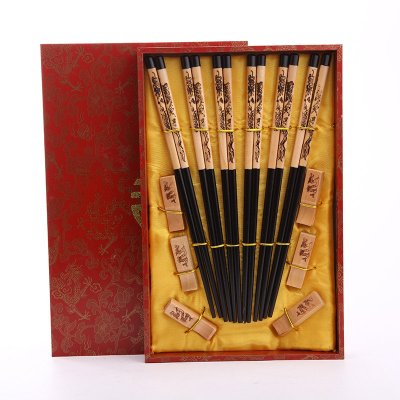 木雕筷子6对套装天然健康 高档礼品 D6-014
