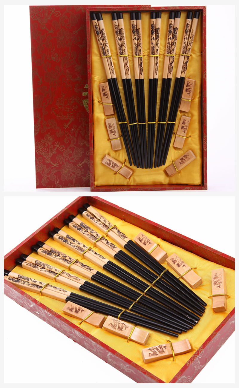 木雕筷子6对套装天然健康 高档礼品 D6-0142