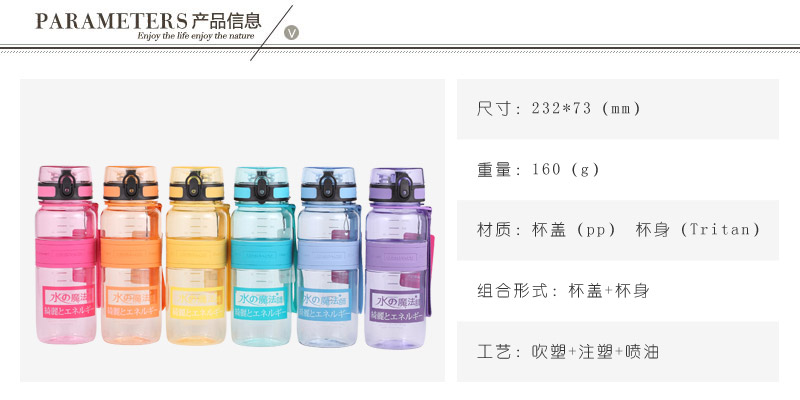 水之魔法师系列650ml按盖直身太空杯 养生保健 环保健康 650.21KEL1