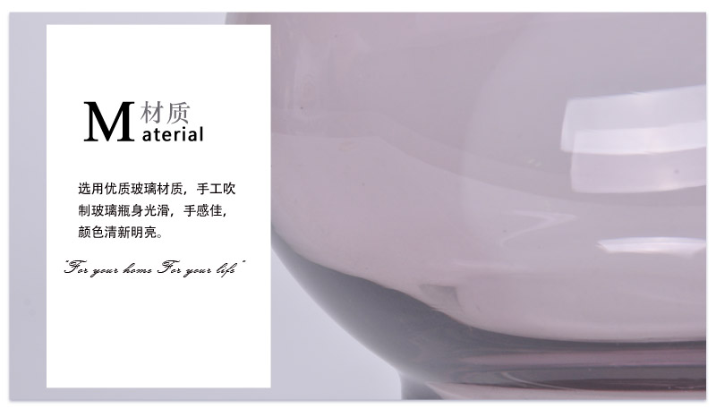 简约现代家居装饰品摆设浅紫罗兰炸口玻璃杯14A104，14A1066