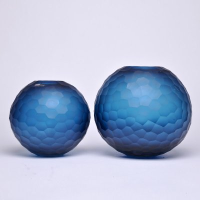 现代简约家庭饰品摆件米兰蓝灰球鲜花花瓶11F293-294