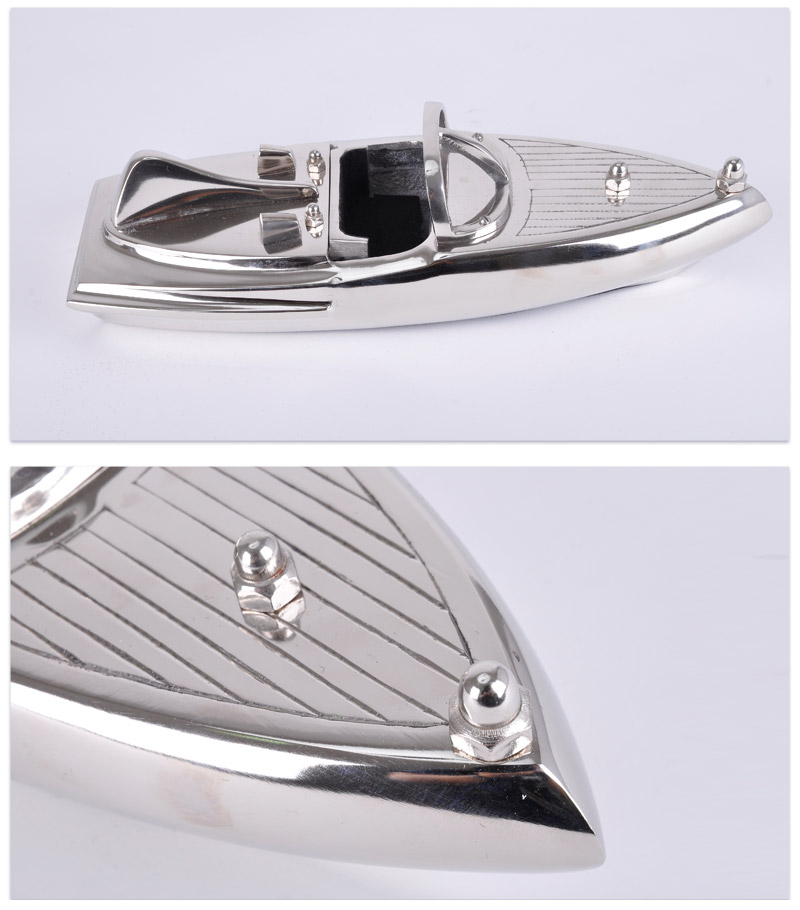 轮船模型摆件 快艇铝不锈钢金属工艺品 样板房软装饰品100422924