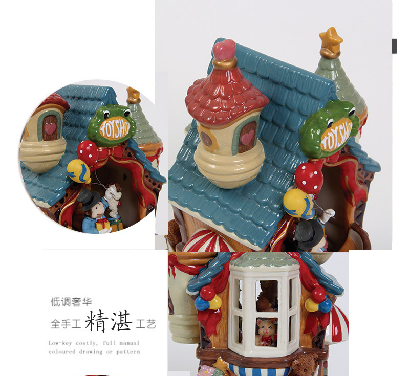 陶瓷欢乐屋音乐盒创意精品（不含木架费）JX-20595