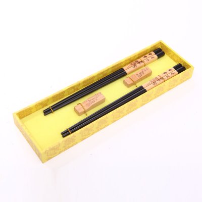 礼品节节高升木雕筷子家用木属工艺雕刻筷配礼盒D2-001