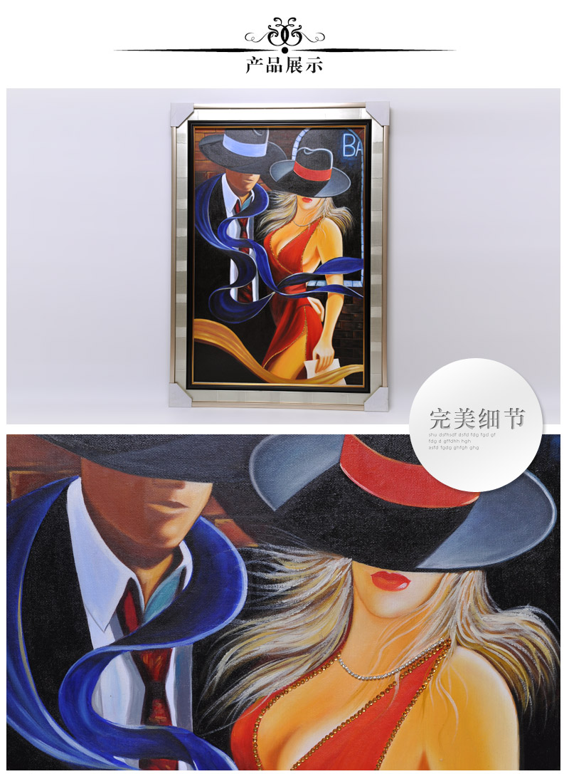 高档手绘酒女郎油画性感女郎抽象人物高档原创装饰画酒吧咖啡馆会所KTV壁画spg yh0173