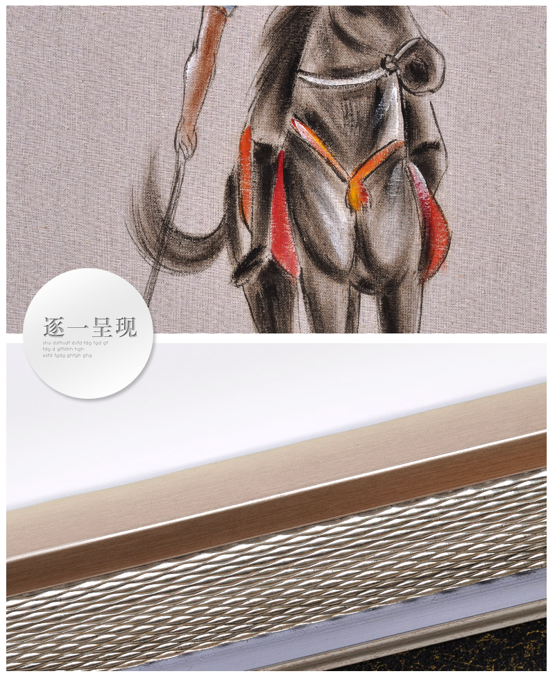手绘油画广告画打马球人物装饰画 酒吧饭店餐馆咖啡厅装饰挂画SPGYH0194