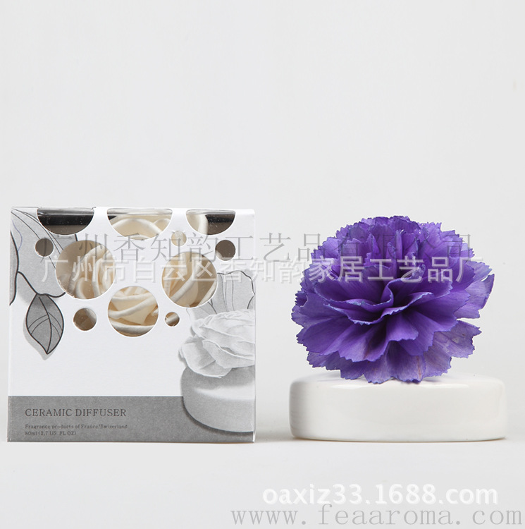 热销无火香薰通草花南瓜陶瓷瓶礼盒套装干花香熏香氛精油A-204