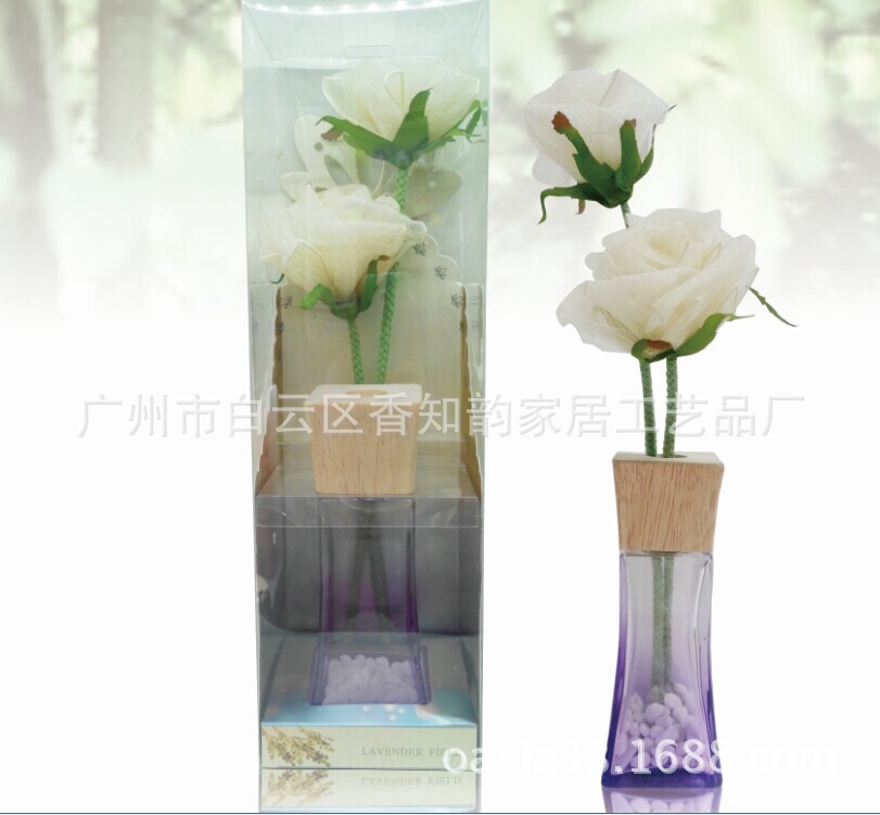 玻璃瓶无火藤条精油香薰家居摆件房间香水卧室卫生间除臭A373