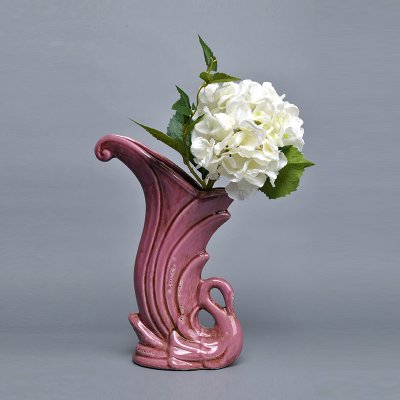 简约陶瓷创意花瓶摆件 紫色艺术天鹅创意造型花瓶 创意家居摆设软装饰工艺品SV700-15-1235