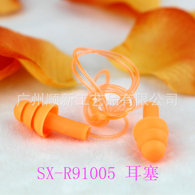【2015爆款】广州厂家低价批发纯色硅胶带线运动防水降噪隔音耳塞7