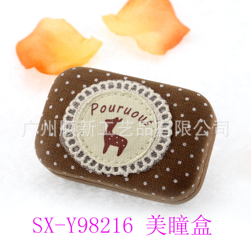 【2015爆款】厂家直供日韩热卖款帆布梦幻蕾丝系列隐形眼镜双联盒6
