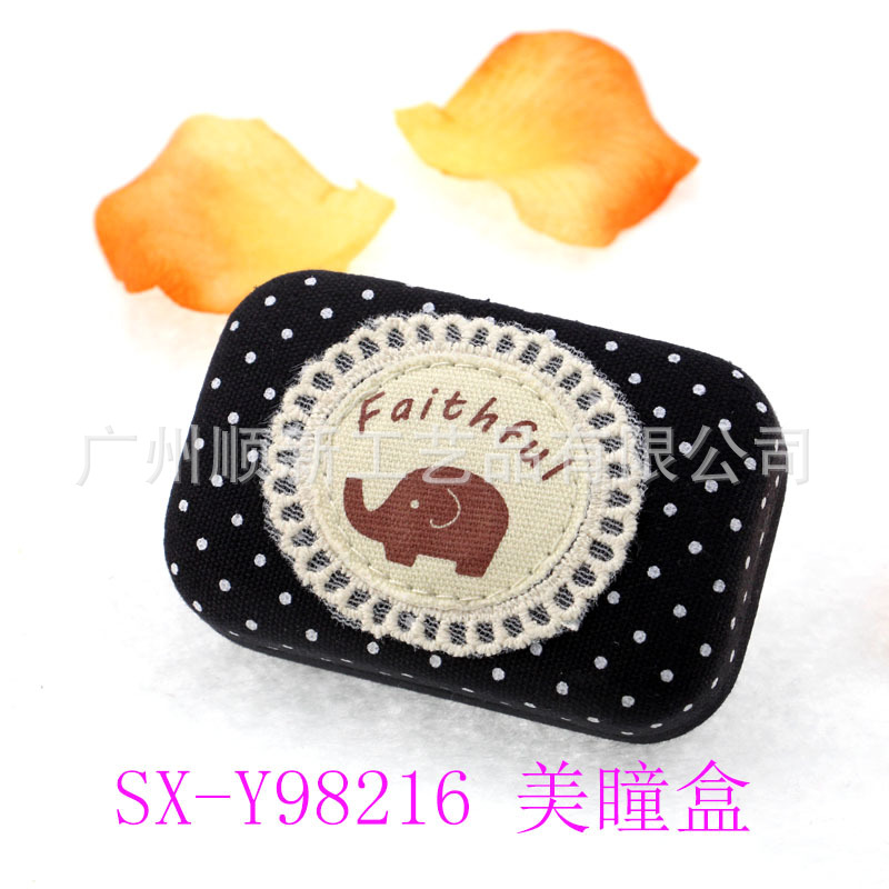 【2015爆款】厂家直供日韩热卖款帆布梦幻蕾丝系列隐形眼镜双联盒7