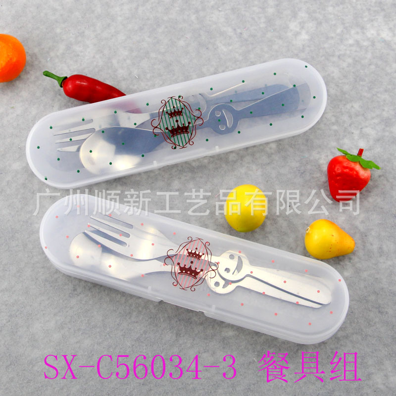 【2015爆款】工厂直供优质卡通不锈钢环保餐具组便携叉勺套装组7