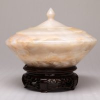 天然红花青玉锥形玉器带底座摆件家居客厅书房高档玉器摆件高档商务送礼佳品C-1