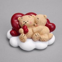 现代简约小熊树脂摆件 可爱红色爱心沙发情侣小熊 结婚礼物纪念日礼物 桌面摆设家居摆设装饰品 5006