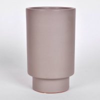简约现代陶瓷花瓶 灰色时尚艺术圆筒花瓶装饰瓶 创意家居装饰摆设纯色花瓶OH042-7814-58G2