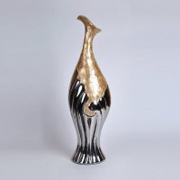 现代简约陶瓷贴贝壳造型摆件花瓶插花器 创意桌面装饰品工艺品摆件PV8184-23.6-0946