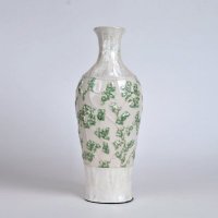 现代简约陶瓷贴贝壳造型摆件 创意白绿贝壳花瓶 创意装饰瓶工艺品摆件GV8663-14.4-1254