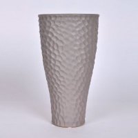 简约陶瓷花瓶摆件 灰色艺术渔网花纹宽口窄瓶底小号花瓶 创意家居装饰瓶OH020-7993-58G2