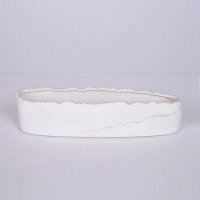 现代简约陶瓷花盆摆件 白色艺术椭圆造型摆件花盆 创意家居摆设礼品装饰盆OH021-8105-11W2