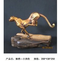 欧式简约铜制驰骋—小奔豹摆件客厅书房卧室装饰