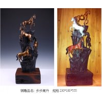 中式现代铜雕步步高升摆件客厅书房卧室装饰