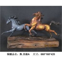 中式现代铜雕唐舞.英雄A摆件客厅书房卧室装饰