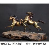 中式现代铜雕唐舞.英雄B摆件客厅书房卧室装饰