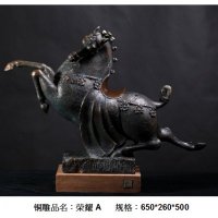 中式现代铜雕荣耀A摆件客厅书房卧室装饰