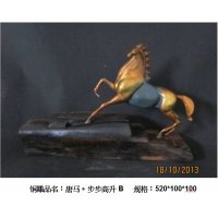 中式现代铜雕唐马步步高升B摆件客厅书房卧室装饰