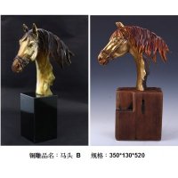 西式现代铜雕马头B摆件客厅书房卧室装饰