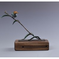 西式现代抽象铜雕翠鸟静思A造型摆件客厅书房卧室装饰