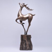 仿铜悠游鹿高档欧式古典饰品摆件家居工艺品装饰品130905