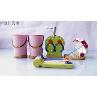 欧式可爱树脂卫浴套装组新婚套装杯子皂碟乳液瓶牙刷架