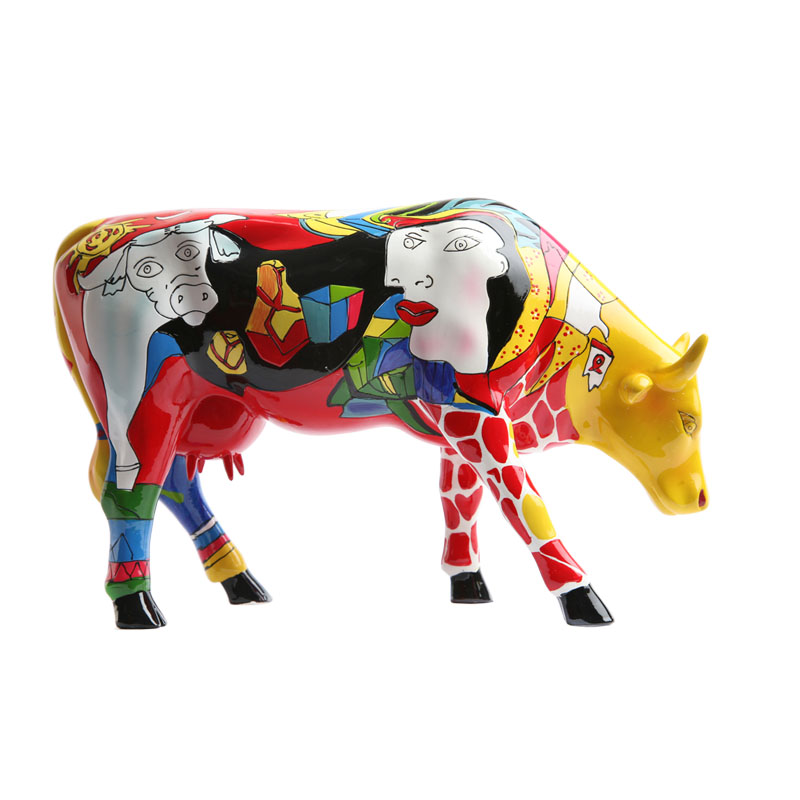 [cowparade] 西式抽象創意高檔樹脂非洲牛造型擺件客廳臥室裝飾動物