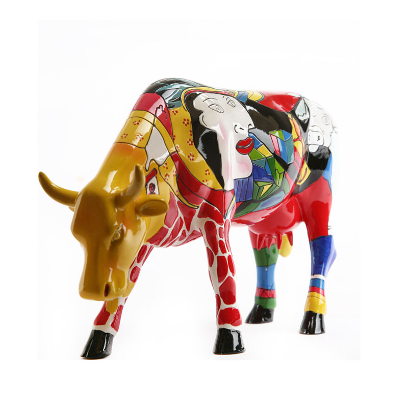 西式抽象创意高档树脂非洲牛造型摆件客厅卧室装饰动物摆件2