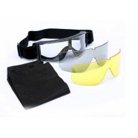 X800风镜/护目镜（防雾，配透明/黄色/灰色三种镜片套装