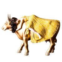 西式抽象创意高档树脂黄金美女牛造型摆件客厅卧室装饰动物摆件