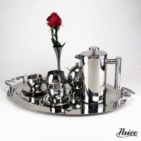 欧式时尚创意不锈钢茶杯套装 托盘咖啡杯咖啡壶调味器具花瓶