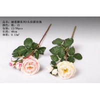 现代简约赫莲娜两头公主玫瑰仿真绢花仿真植物家居装饰