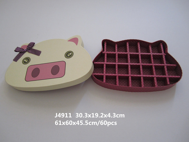 新款可爱猪猪24格巧克力包装盒 礼品盒 川崎玫瑰盒 特价批发1