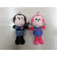 厂家供应猴年吉祥物猴子毛绒玩具情侣小猴子公仔手机挂件 包花束娃娃活动礼物批发