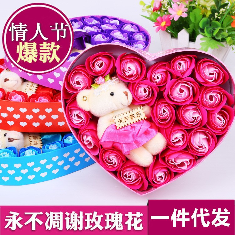 西式情人节礼物仿真玫瑰香皂花1