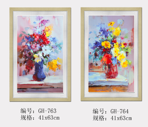 新中式田园花卉油画装饰画壁画3
