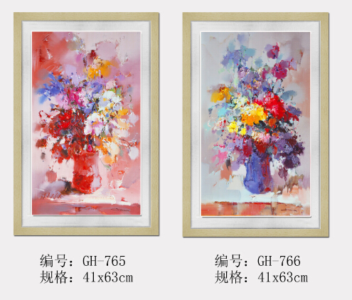新中式田园花卉油画装饰画壁画4
